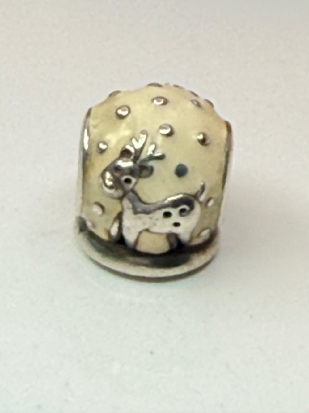 Retired Pandora Reindeer Snow Globe Christmas Charm 791228EN12 S925 ALE